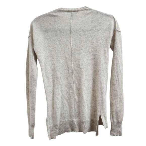Aqua Cashmere High Low Crewneck Sweater, Light Grey Size XS - Picture 6 of 10